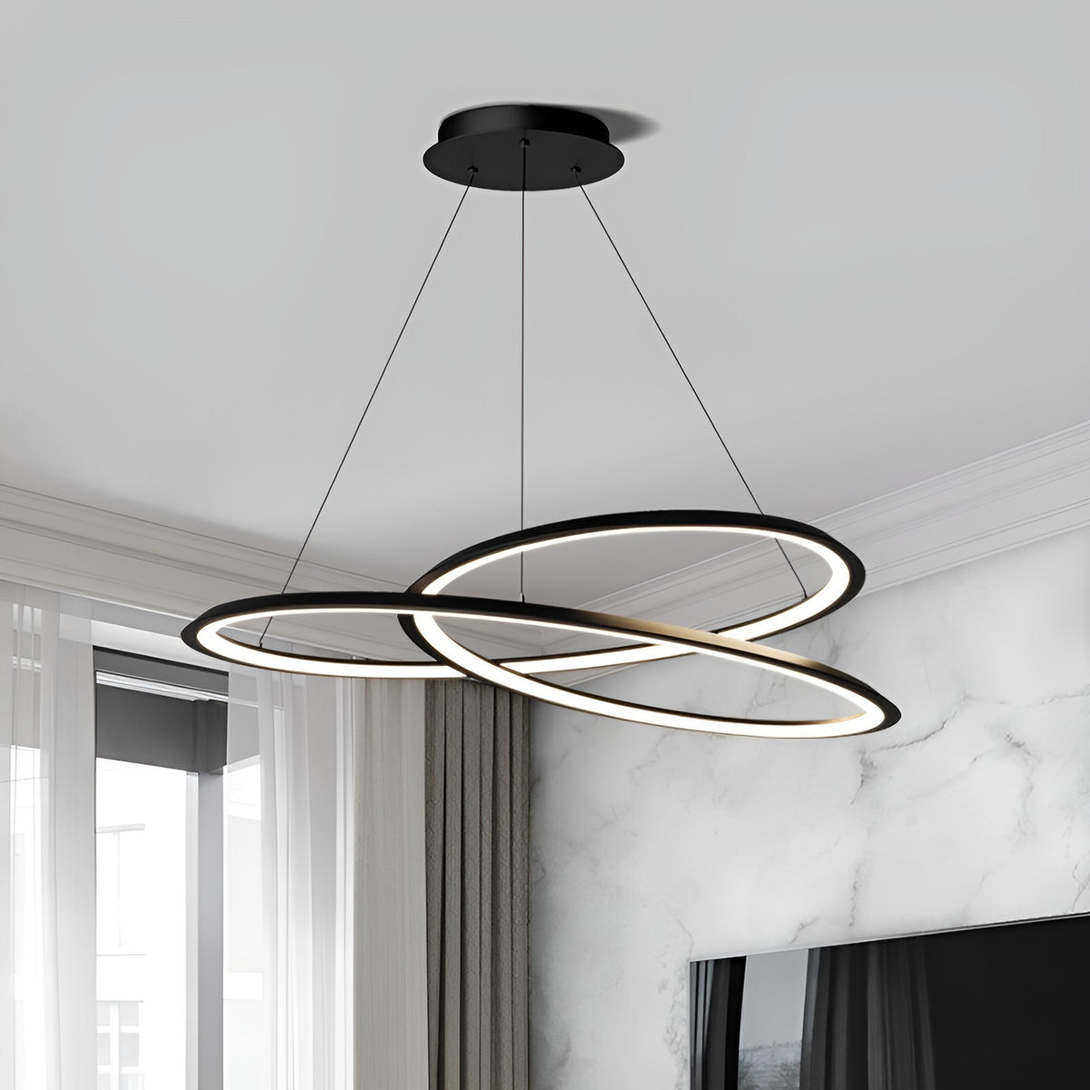 Anello Modern Luxury Black LED Pendant Light