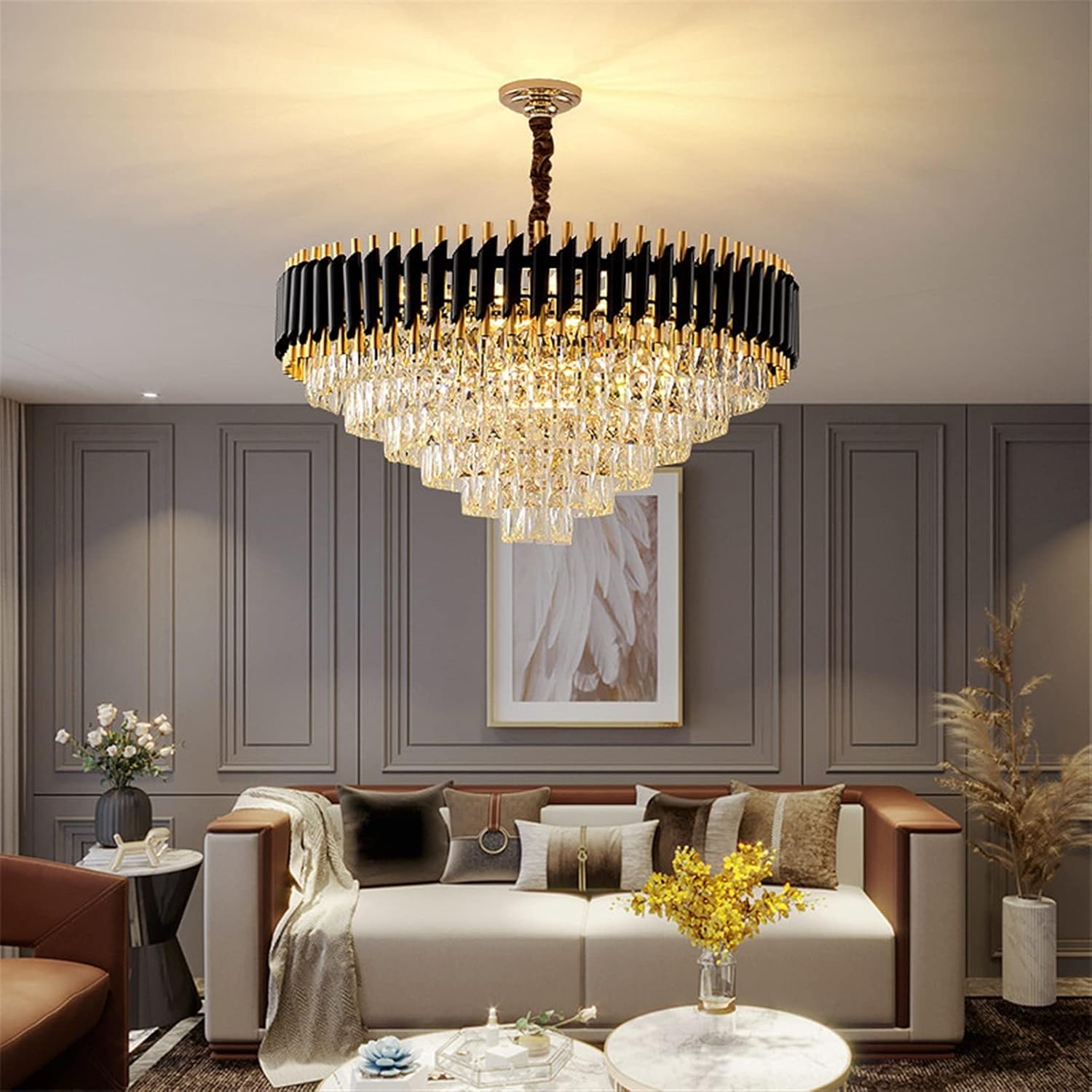 DAZZLUX Luxury K9 Crystal Large Chandelier