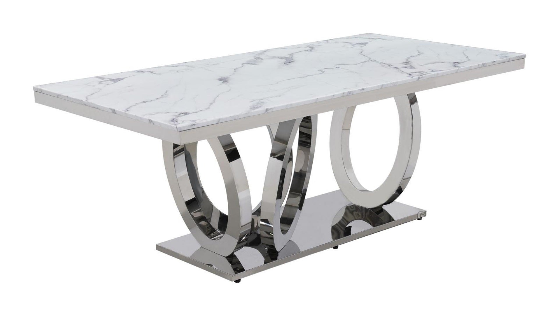 Victoria Stainless Steel Marble Top Dining Table