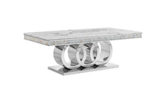 Ottawa Marble Top Stainless Steel Coffee Table