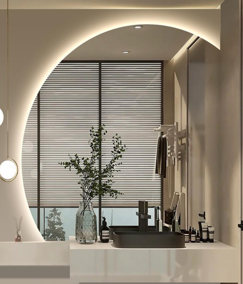 SOLEIRE Semi-Circle LED Mirror