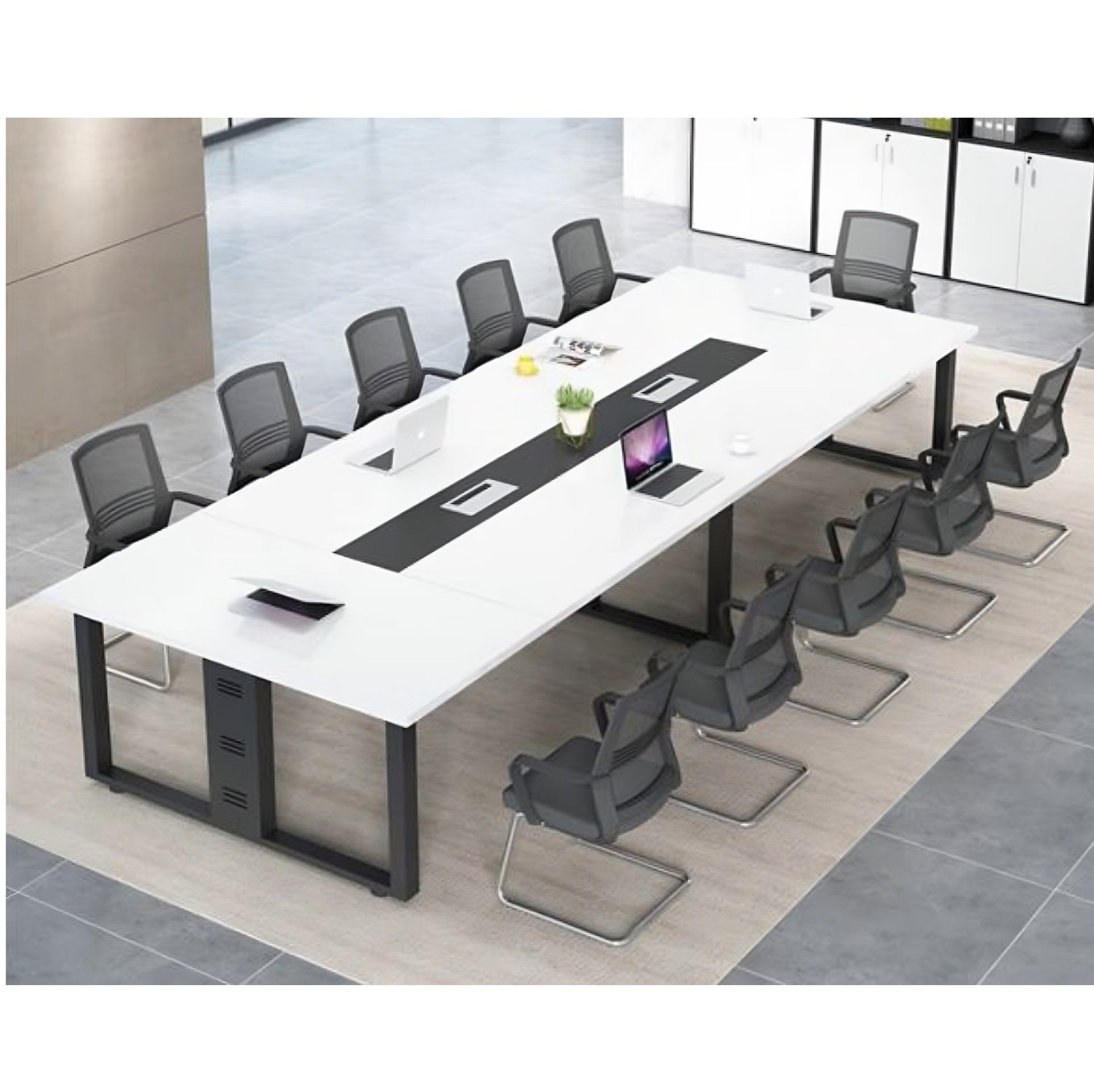 ModerWork White Rectangular Conference Table