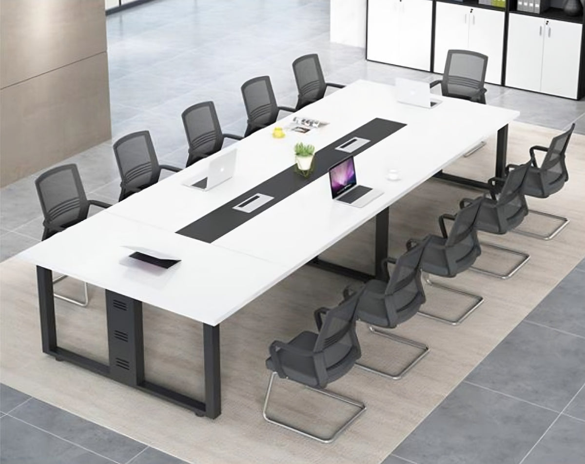 ModerWork White Rectangular Conference Table