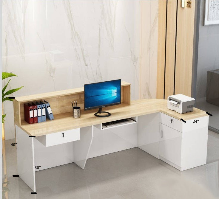 Modern Reception Desk with Display Shelf