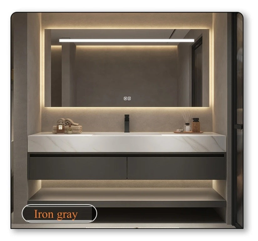 ROYALWOOD Wall Mount Bathroom Vanity & LED Mirror Set