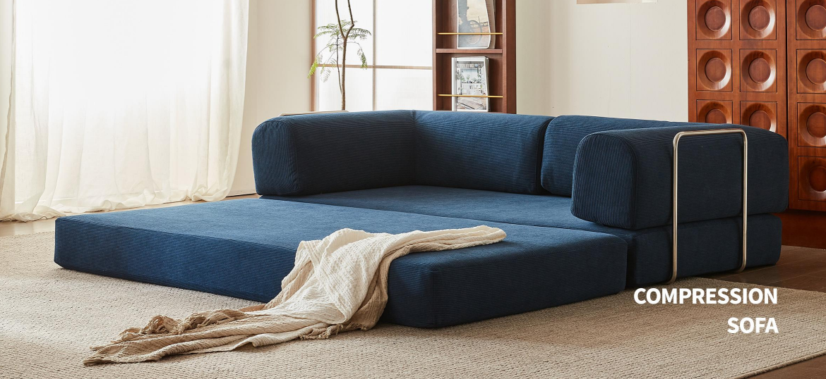 NOVARA Navy Compressed Sofa Bed