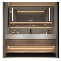 ROYALWOOD Wall Mount Bathroom Vanity & LED Mirror Set