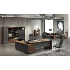 Otto Brown and Gray Executive Luxury Office Desk