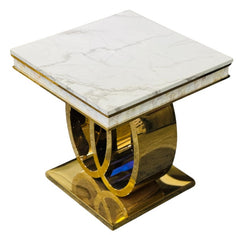 Ottawa Marble top Stainless Steel Side Table