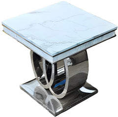 Ottawa Marble top Stainless Steel Side Table