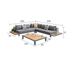 Alfresco Outdoor Sectional L shape Sofa Set