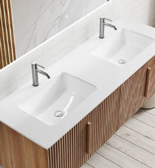 Zen Basin Wood Wall Mount Bathroom Vanity Set