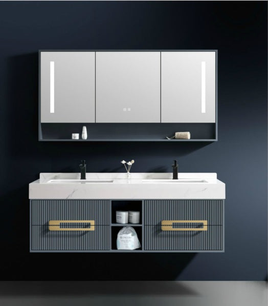 Chic Haven Wall Mount Bathroom Vanity & LED Mirror Cabinet