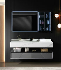 Tranquil Furn Wall Mount Bathroom Vanity & LED Mirror Cabinet