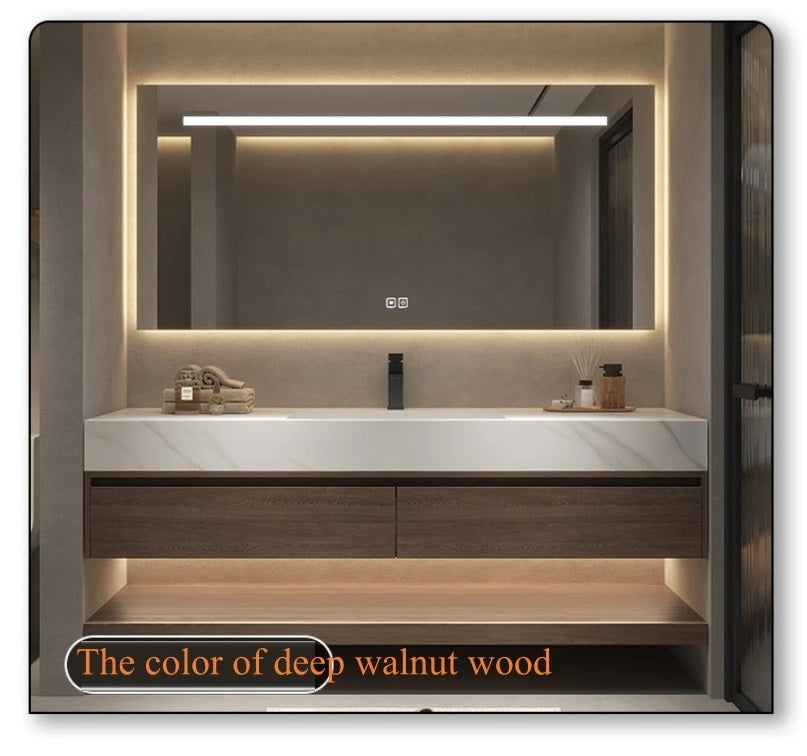 ROYALWOOD Wall Mount Bathroom Vanity & LED Mirror Set