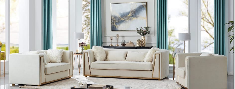 Modish Modern Beige Sofa Set