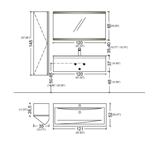 Collezione Acqua Bathroom Vanity by Armadi Art