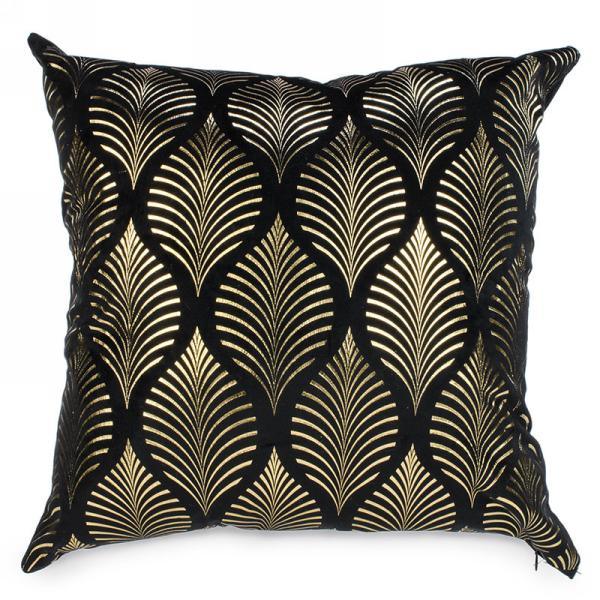 Black & Gold velvet Throw Pillow - Northern Interiors