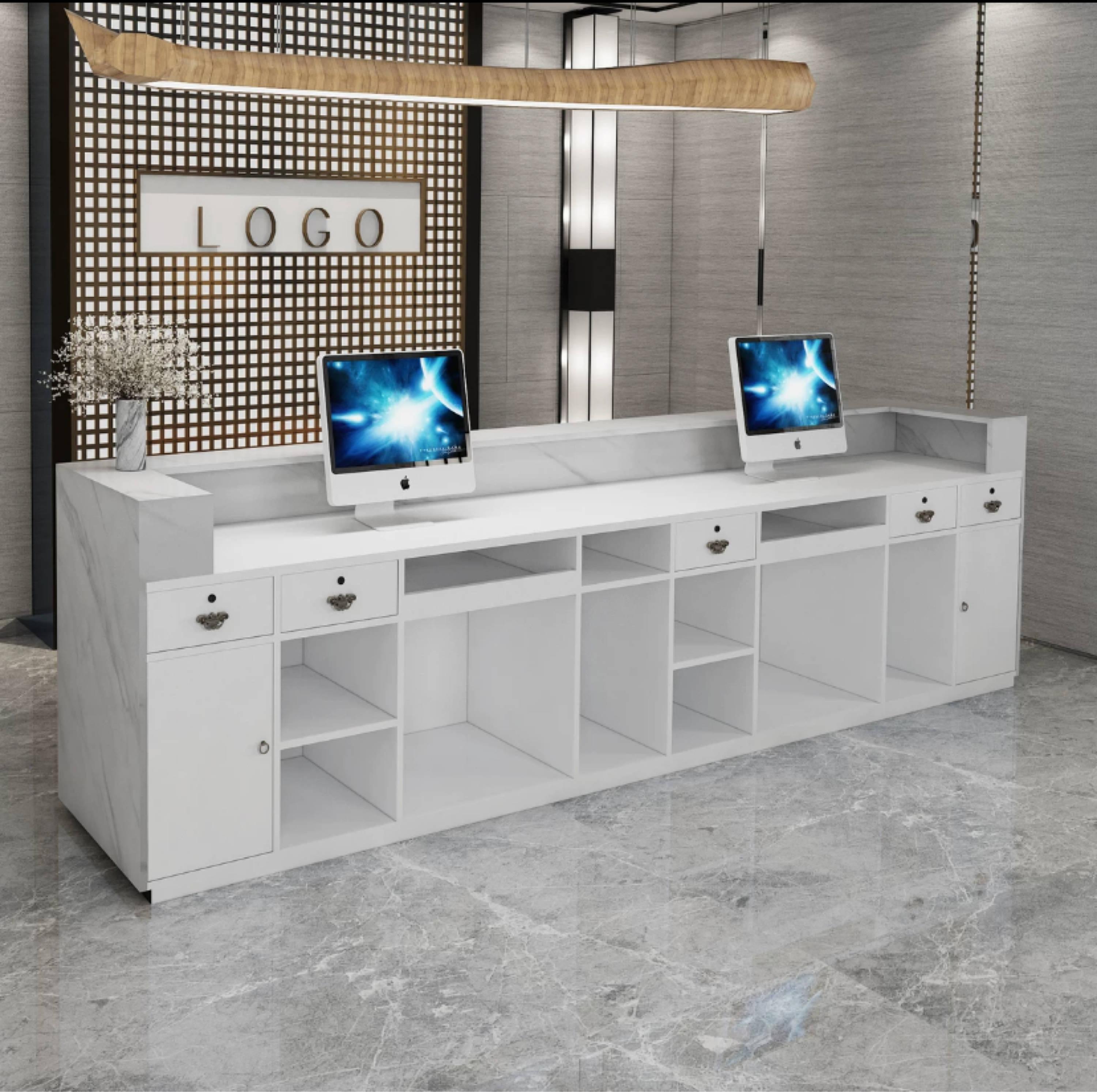 Black Slick Design Modern Reception Desk - Northern Interiors