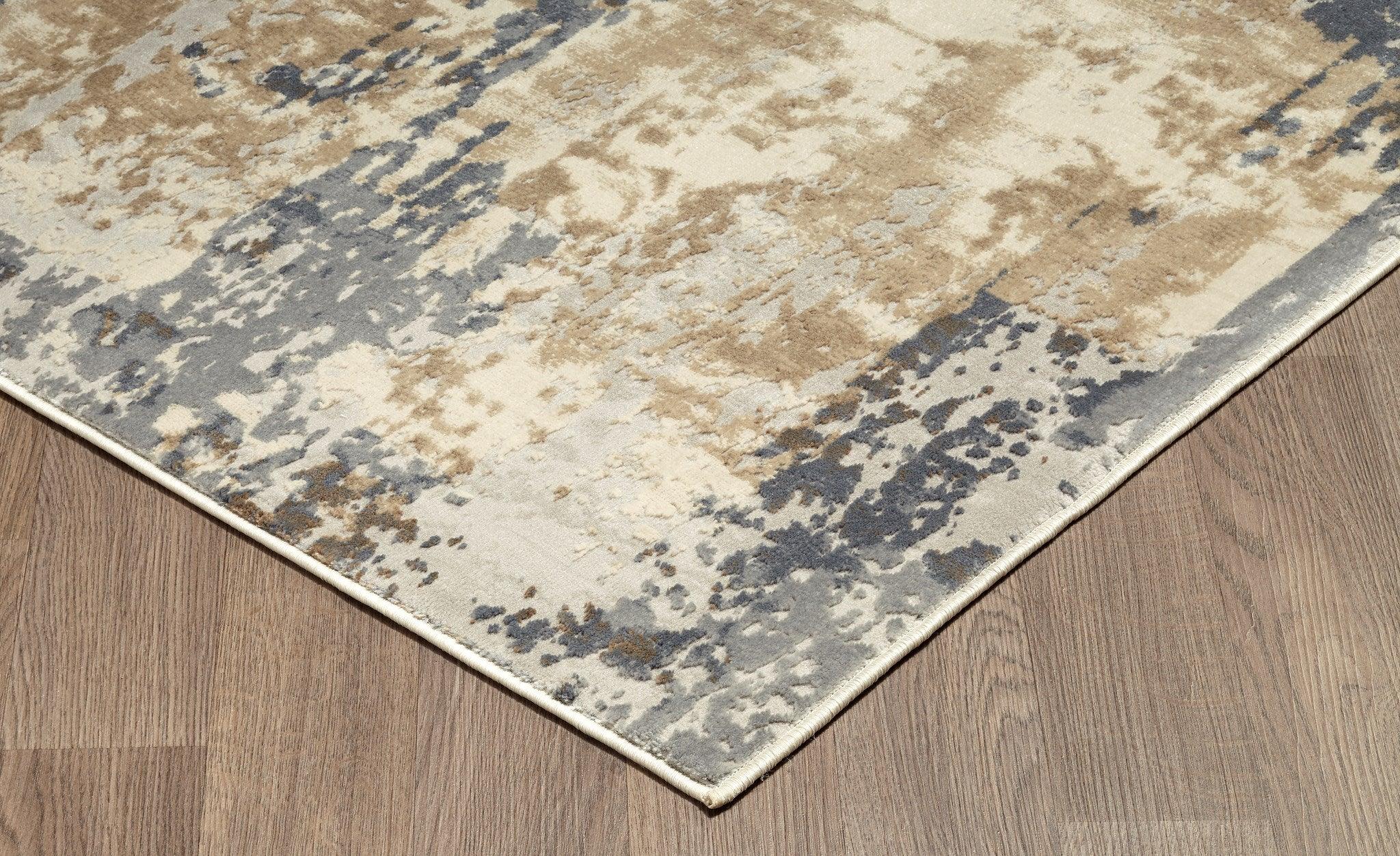 Charisma Muted Grey Ivory Distressed Abstract Rug - Northern Interiors