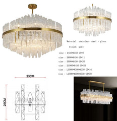 CRYSLYN Luxury Linear Crystal Chandelier