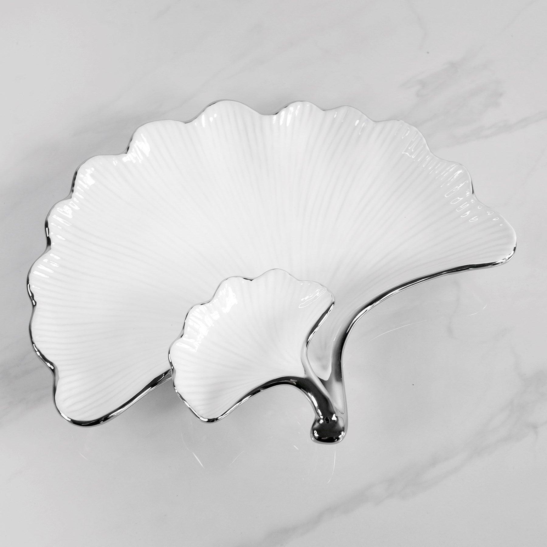 Double Leaf Ceramic Tray Decor - Northern Interiors