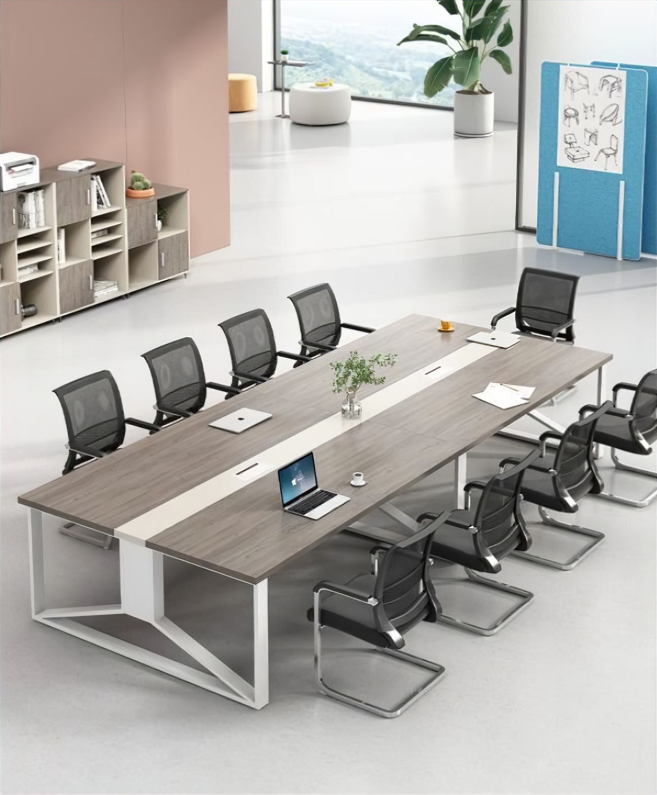 AshTech Modern Rectangular Conference Table