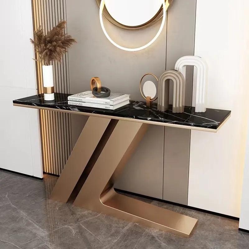 Eyvor Stainless steel Marble Top Console Table - Northern Interiors