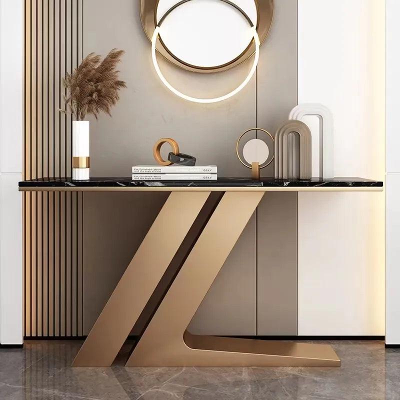 Eyvor Stainless steel Marble Top Console Table - Northern Interiors