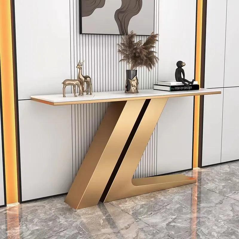 Eyvor Stainless steel Marble Top Console Table - Northern Interiors