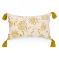 Floral Rectangular Throw Pillow with tassels - Northern Interiors