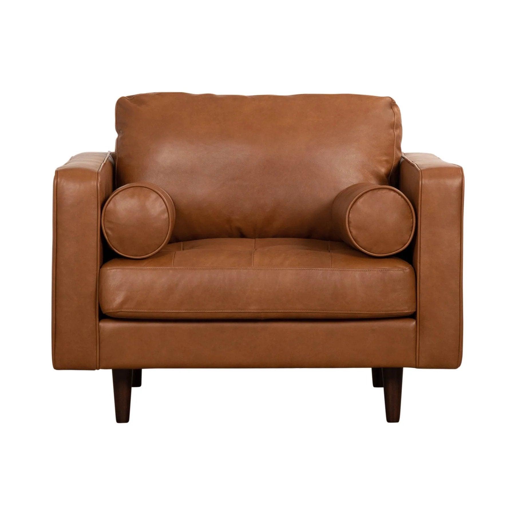 GEORGIA Genuine Leather Sectional Sofa - Oxford Spice - Northern Interiors