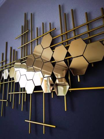 Golden Abstract Stainless Steel Wall Decor - Northern Interiors