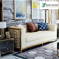 GOLDEN HIVE Modern Velvet Sofa Set - Northern Interiors