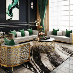 GOLDEN HIVE Modern Velvet Sofa Set - Northern Interiors