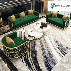 GOLDEN HIVE Modern Velvet Sofa Set - Northern Interiors