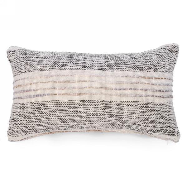 Gray & Beige Weaved Rectangular Throw Pillow - Northern Interiors