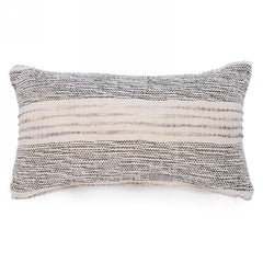 Gray & Beige Weaved Rectangular Throw Pillow - Northern Interiors