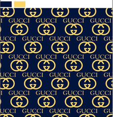 Gucci Logo Navy Waterproof Wallpaper - Northern Interiors