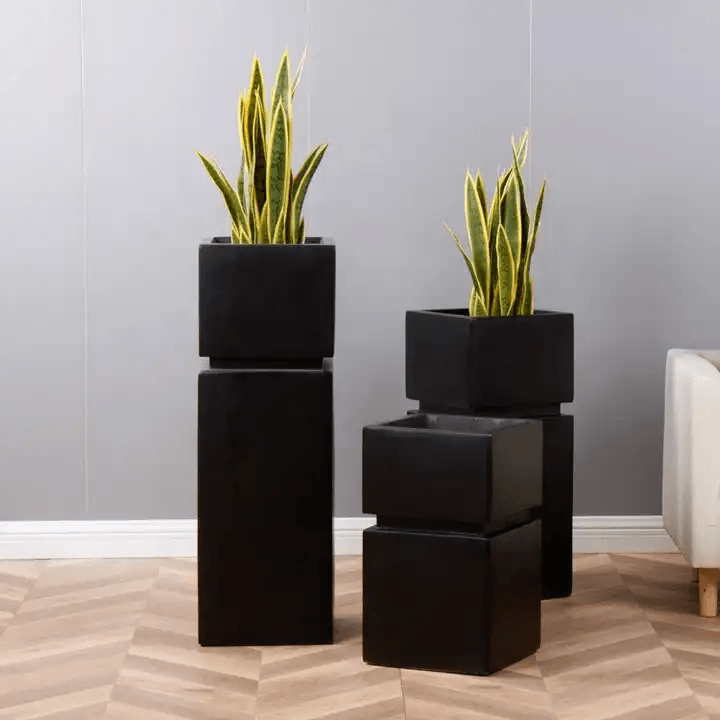 Handmade Matte Black Handmade Craft Outdoor Indoor Planter - Northern Interiors