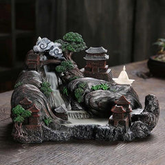 High Mountain Chalet Waterfall Incense Burner Decor - Northern Interiors