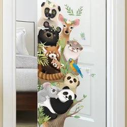 Home Decor Removable Cartoon Panda Kids Room Door or Wall Mural - Northern Interiors