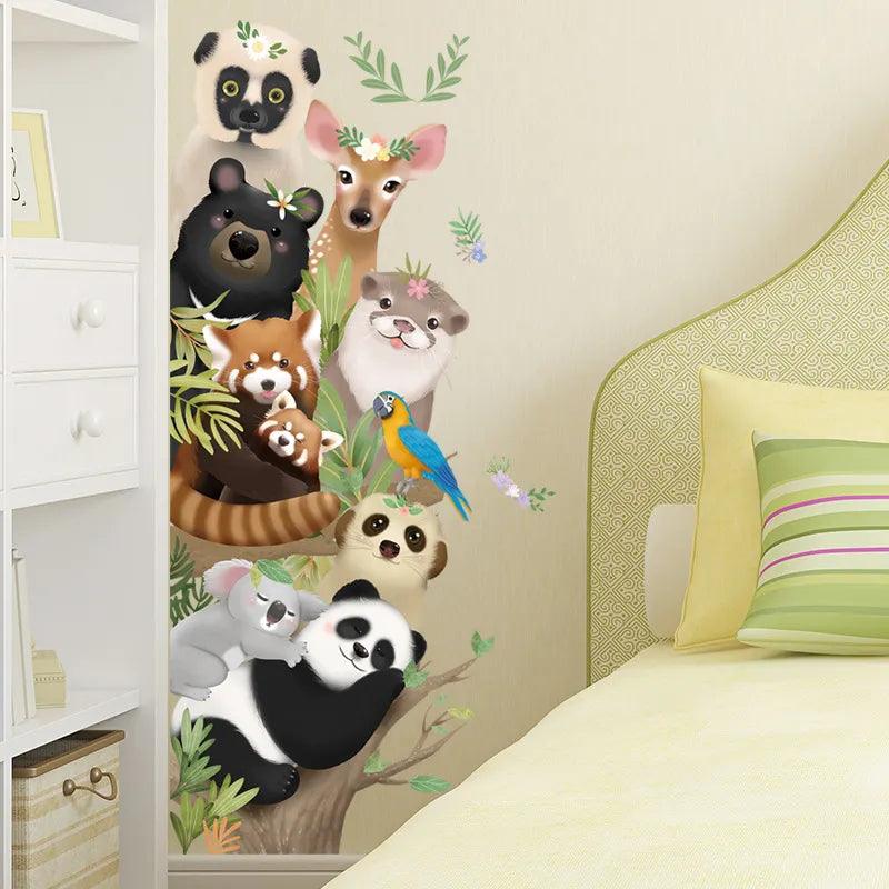 Home Decor Removable Cartoon Panda Kids Room Door or Wall Mural - Northern Interiors