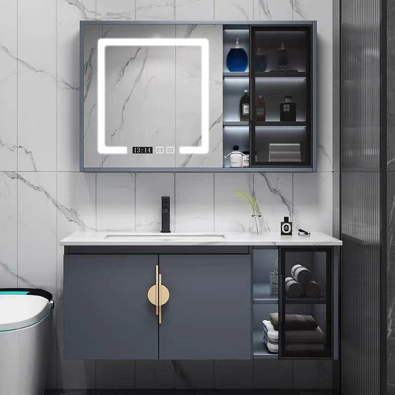 Illumi Luxury Wall Mount Grey Bathroom Vanity Set - Northern Interiors