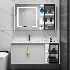 Illumi White Luxury Wall Mount Bathroom Vanity Set - Northern Interiors