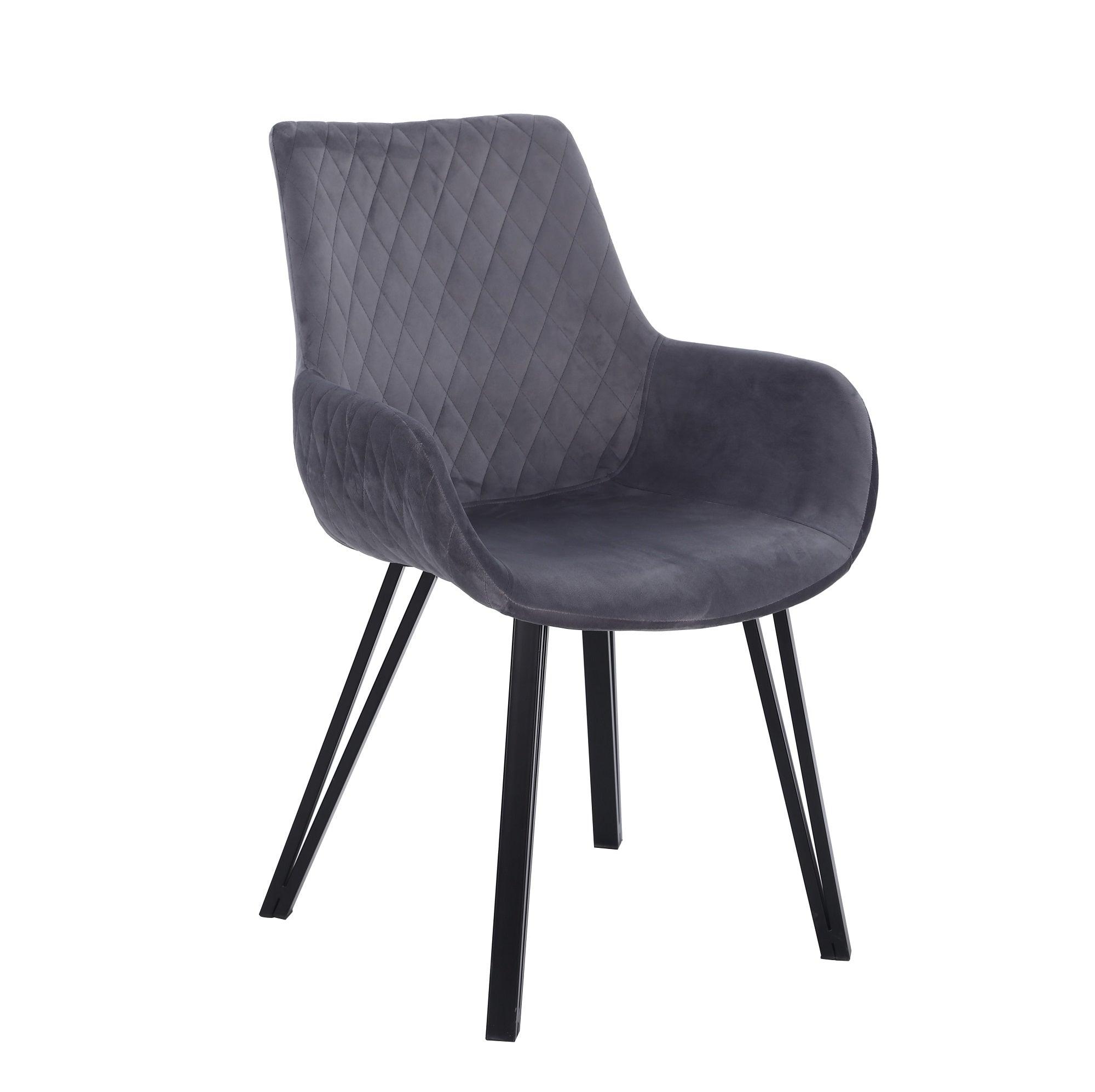 Joseph Gray Velvet Dining Chair - Northern Interiors