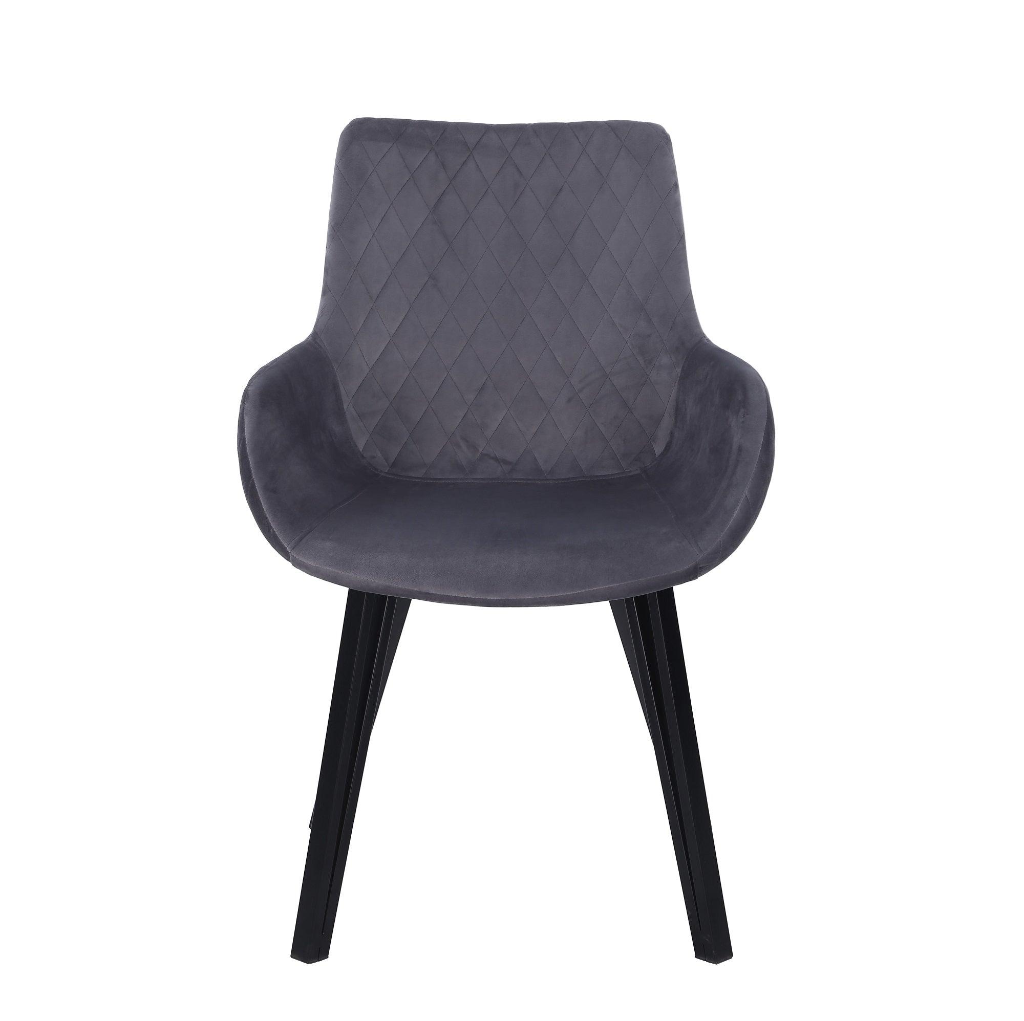 Joseph Gray Velvet Dining Chair - Northern Interiors