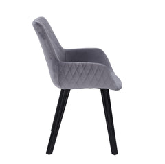 Joseph Gray Velvet Dining Chair - Northern Interiors