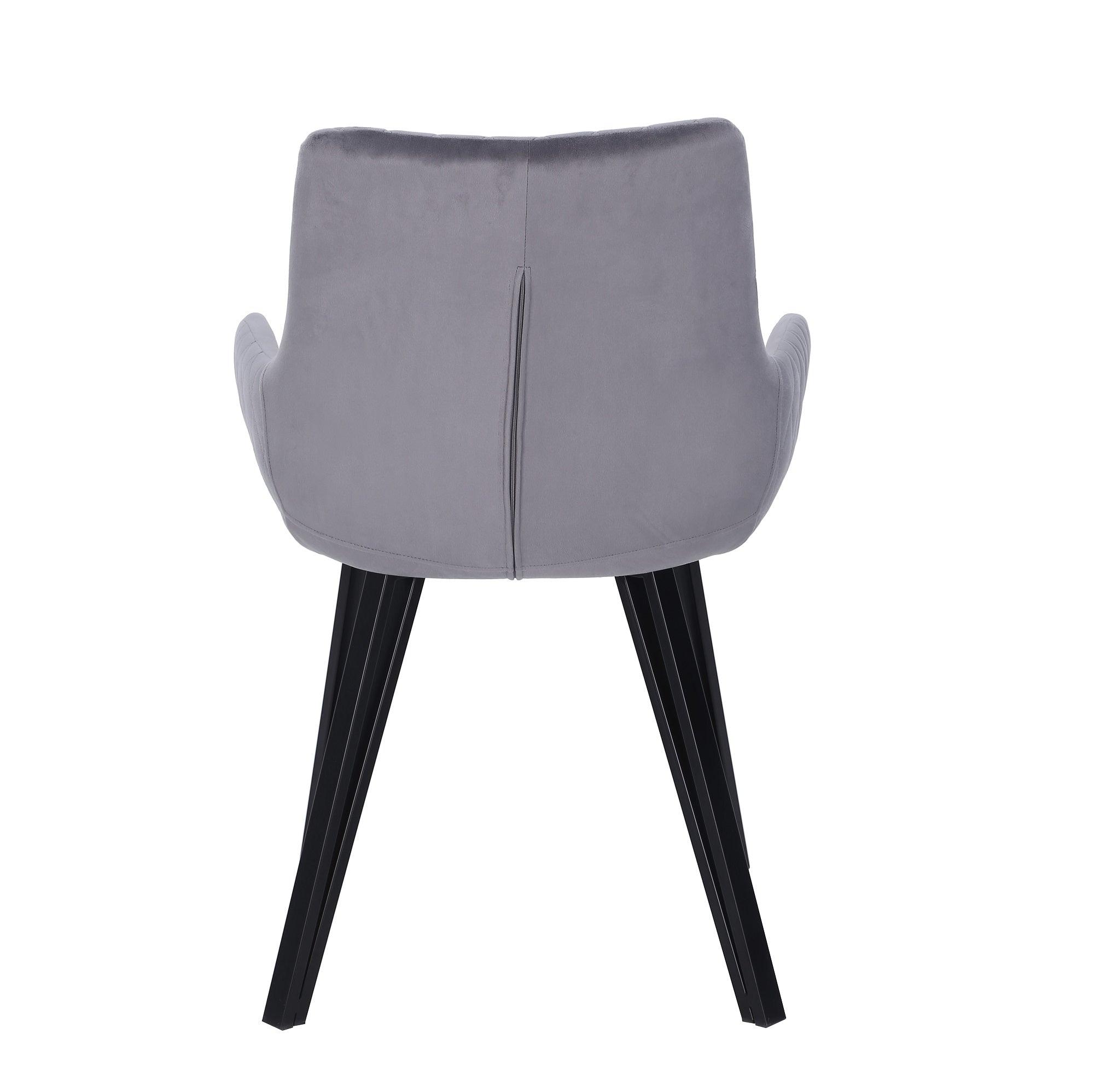 Joseph Gray Velvet Dining Chair - Northern Interiors