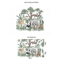 kids room decoration cartoon jungle animal african forest wall sticker - Northern Interiors